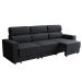 Sofá 3 Lugares Retrátil e Reclinável Videira Suede Preto 210 cm