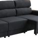 Sofá 3 Lugares Retrátil e Reclinável Videira Suede Preto 210 cm