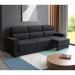 Sofá 3 Lugares Retrátil e Reclinável Videira Suede Preto 210 cm