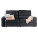 Sofá 3 Lugares Retrátil e Reclinável com Baú Lottus Suede Preto