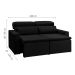 Sofá 3 Lugares Retrátil e Reclinavél Hanôver Suede Preto 180 cm
