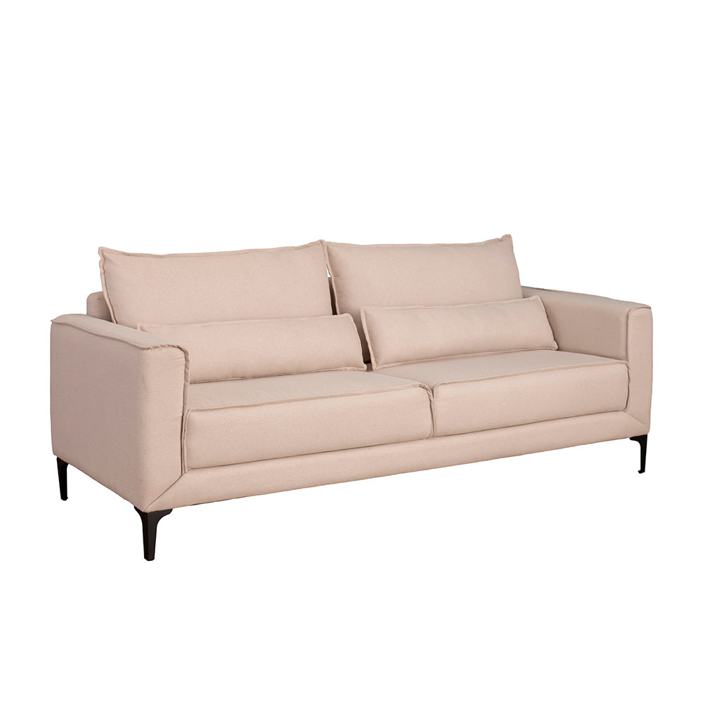 Sofá 3 Lugares Versatti Linho Bege 210 cm
