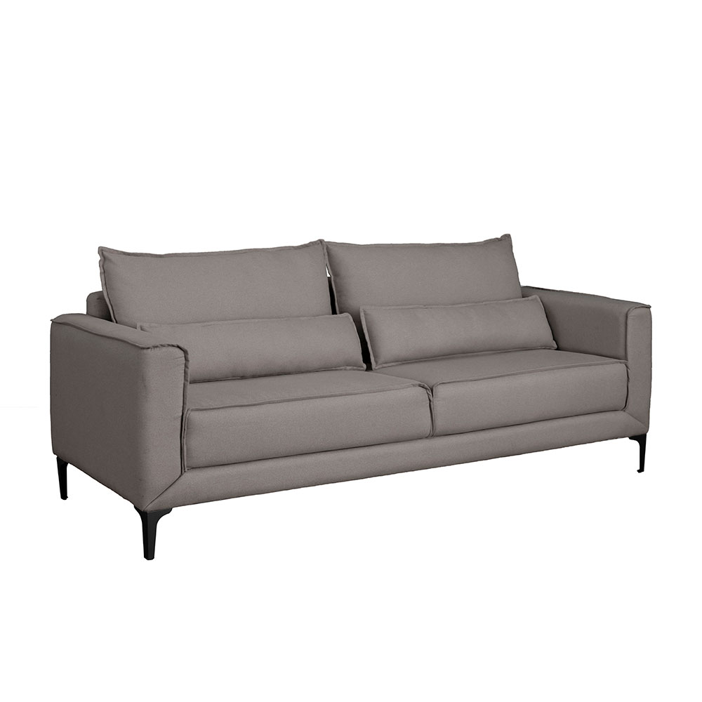 Sofá 3 Lugares Versatti Linho Cinza 210 cm