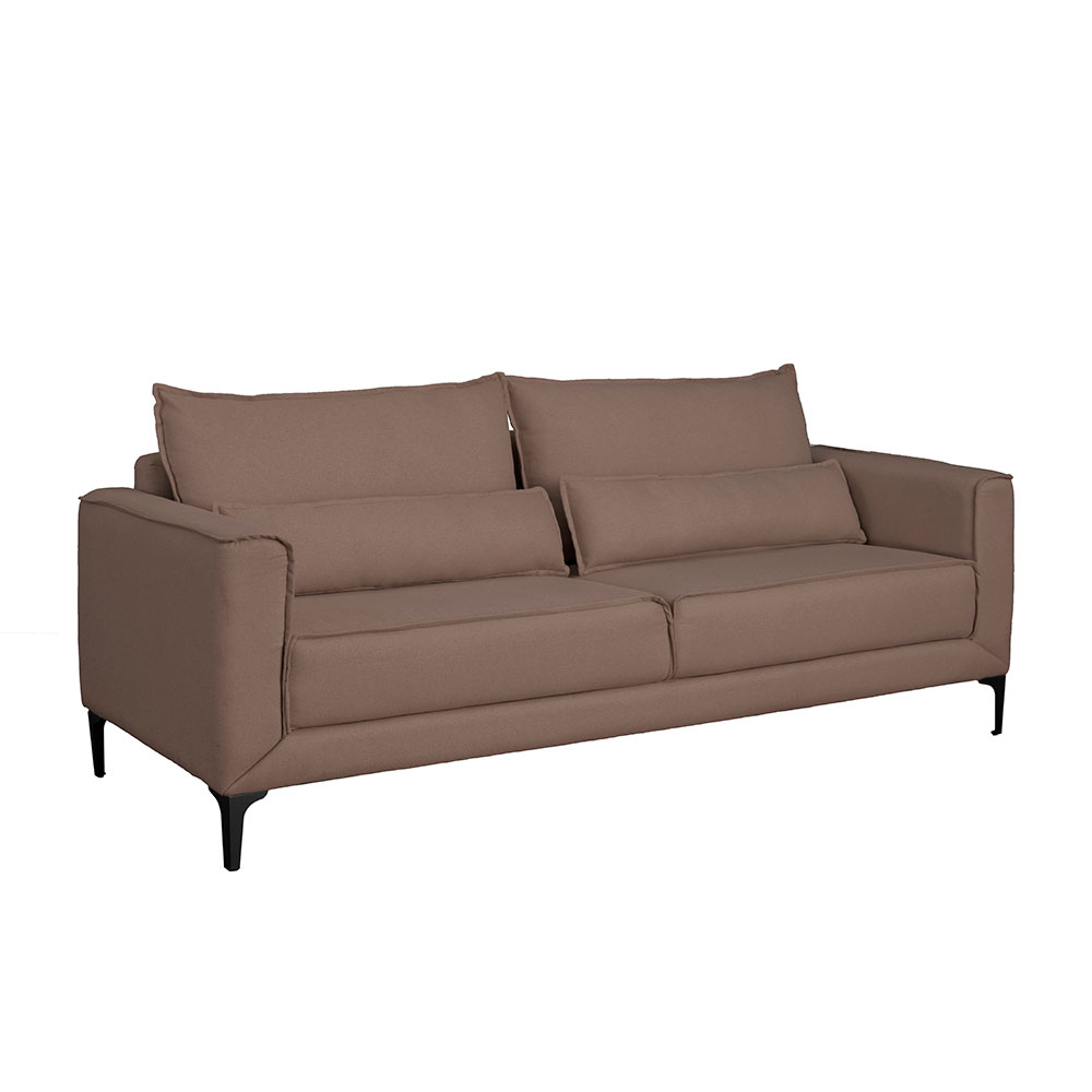 Sofá 3 Lugares Versatti Linho Marrom 210 cm