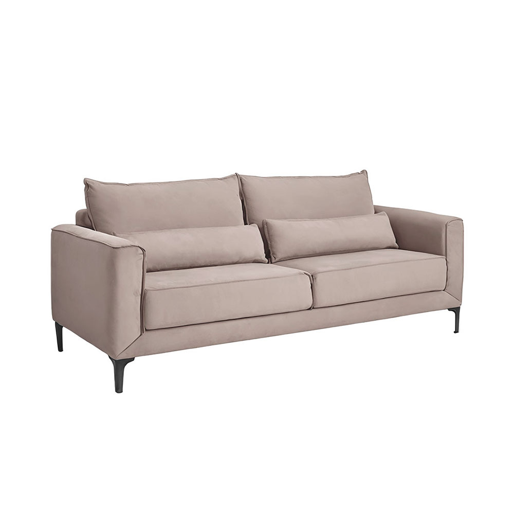 Sofá 3 Lugares Versatti Suede Bege 210 cm