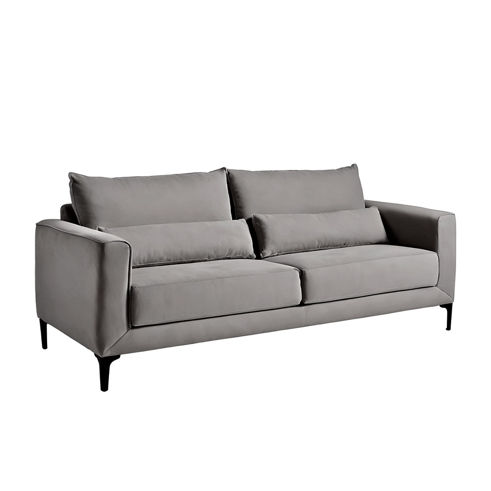 Sofá 3 Lugares Versatti Suede Cinza 210 cm