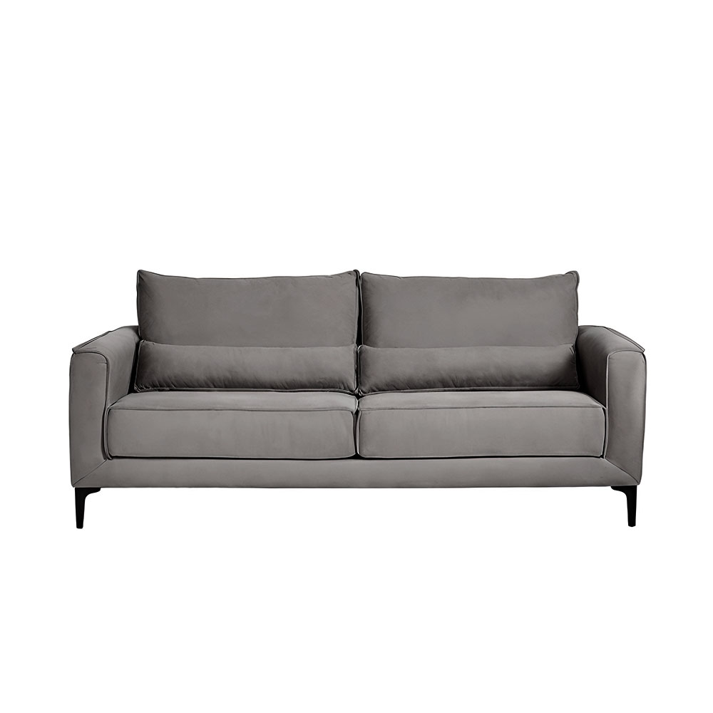 Sofá 3 Lugares Versatti Suede Cinza 210 cm