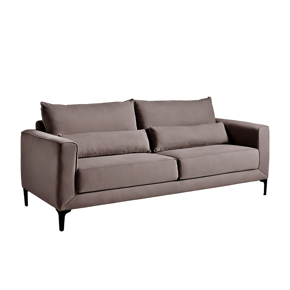 Sofá 3 Lugares Versatti Suede Marrom 210 cm