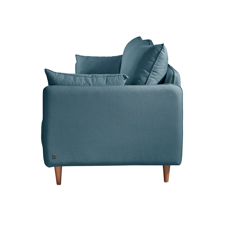 Sofá 3 Lugares Vittro Linho Azul 220 cm