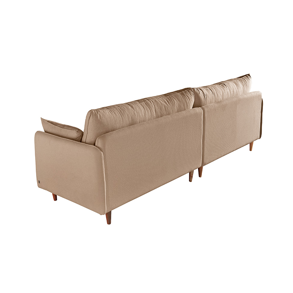 Sofá 3 Lugares Vittro Linho Bege 220 cm