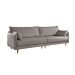 Sofá 3 Lugares Vittro Linho Cinza 190 cm