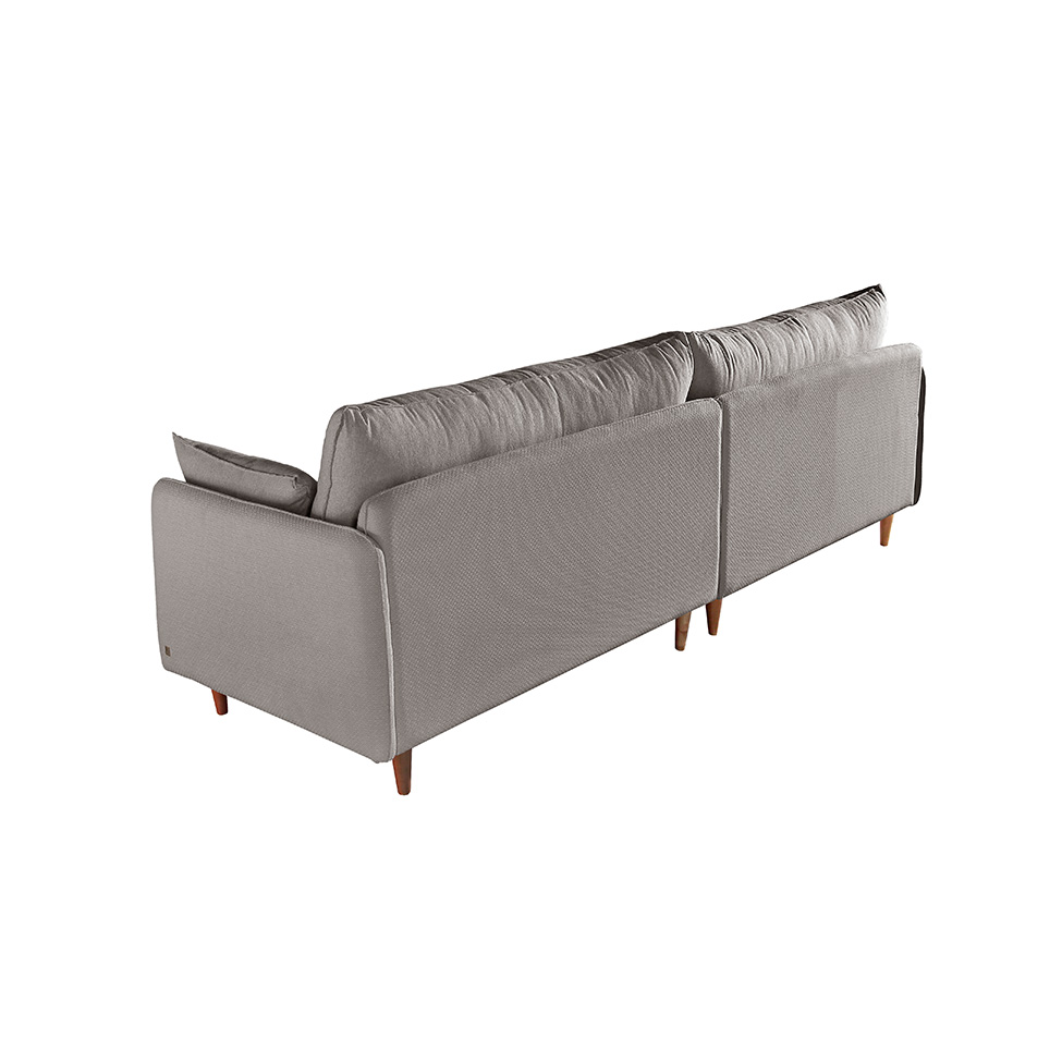 Sofá 3 Lugares Vittro Linho Cinza 190 cm