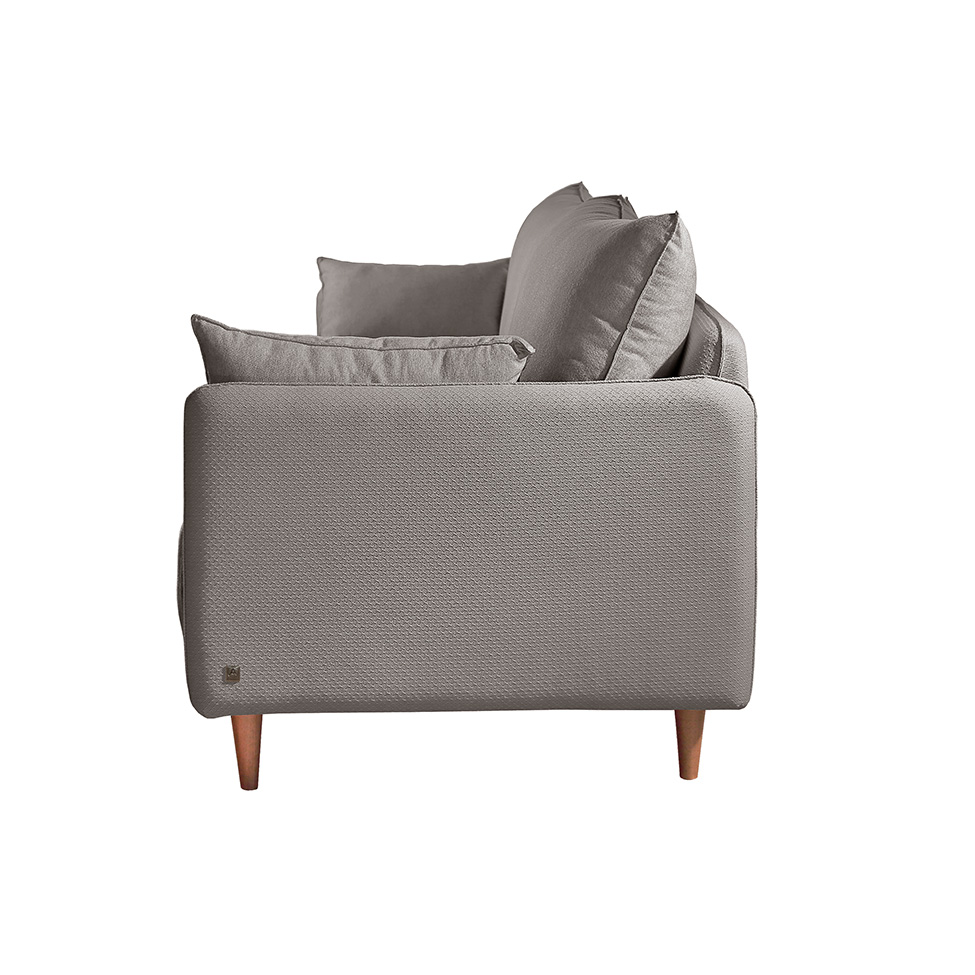 Sofá 3 Lugares Vittro Linho Cinza 240 cm