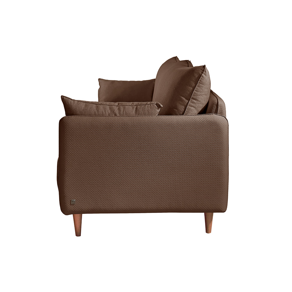 Sofá 3 Lugares Vittro Linho Marrom 220 cm