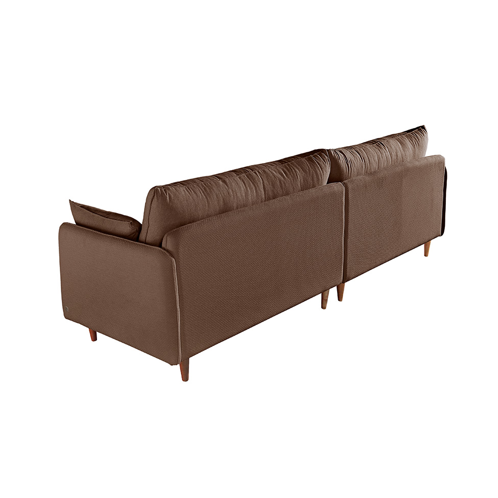 Sofá 3 Lugares Vittro Linho Marrom 220 cm