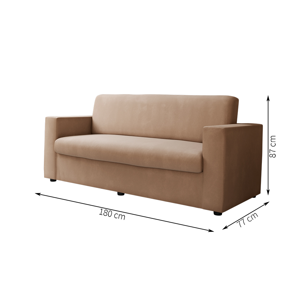 Sofá 3 Lugares Zoy Suede Bege