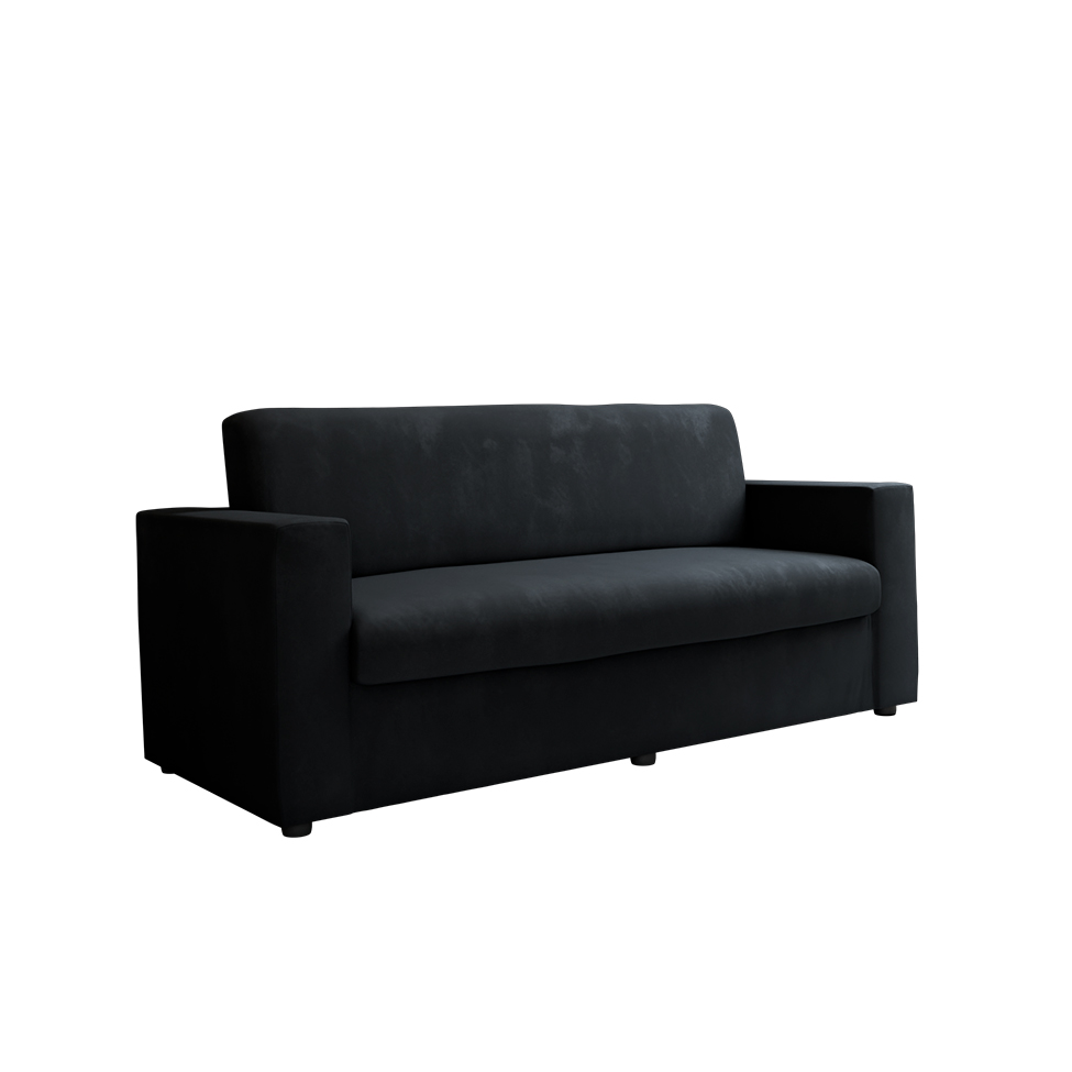 Sofá 3 Lugares Zoy Suede Preto