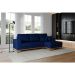 Sofá 4 Lugares Belgrado com Chaise Direito Linho Azul Marinho 250 cm