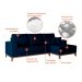 Sofá 4 Lugares Belgrado com Chaise Direito Linho Azul Marinho 250 cm