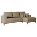 Sofá 4 Lugares Belgrado com Chaise Direito Linho Bege 250 cm