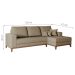Sofá 4 Lugares Belgrado com Chaise Direito Linho Bege 250 cm