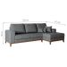 Sofá 4 Lugares Belgrado com Chaise Direito Linho Cinza 250 cm