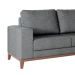 Sofá 4 Lugares Belgrado com Chaise Direito Linho Cinza 250 cm