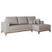 Sofá 4 Lugares Belgrado com Chaise Direito Linho Cru 250 cm