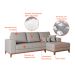 Sofá 4 Lugares Belgrado com Chaise Direito Linho Cru 250 cm