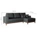 Sofá 4 Lugares Belgrado com Chaise Direito Linho Grafite 250 cm