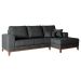 Sofá 4 Lugares Belgrado com Chaise Direito Linho Grafite 250 cm