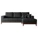 Sofá 4 Lugares Belgrado com Chaise Direito Linho Grafite 250 cm