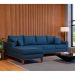 Sofá 4 Lugares Beny Com Chaise Esquerdo Linho Azul Marinho