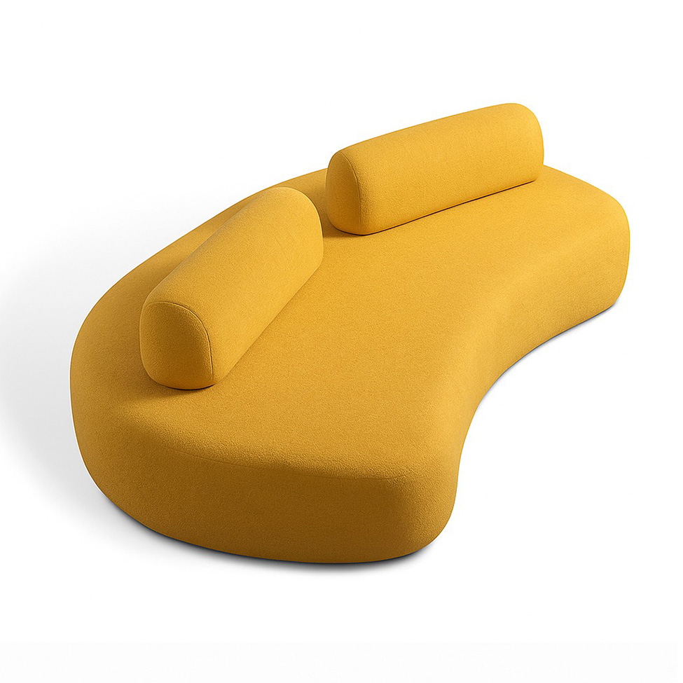 Sofá 4 Lugares Fausto Linho Amarelo