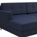 Sofá 4 Lugares Living com Chaise Esquerdo Pé Palito Linho Cotton Azul Marinho