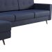 Sofá 4 Lugares Living com Chaise Esquerdo Pé Palito Linho Cotton Azul Marinho