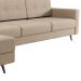 Sofá 4 Lugares Living com Chaise Esquerdo Pé Palito Linho Cotton Bege