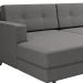 Sofá 4 Lugares Living com Chaise Esquerdo Pé Palito Linho Cotton Cinza