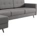 Sofá 4 Lugares Living com Chaise Esquerdo Pé Palito Linho Cotton Cinza