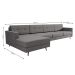 Sofá 4 Lugares Living com Chaise Esquerdo Pé Palito Linho Cotton Cinza