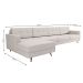 Sofá 4 Lugares Living com Chaise Esquerdo Pé Palito Linho Cotton Cru
