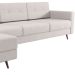 Sofá 4 Lugares Living com Chaise Esquerdo Pé Palito Linho Cotton Cru
