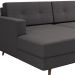 Sofá 4 Lugares Living com Chaise Esquerdo Pé Palito Linho Cotton Grafite Escuro
