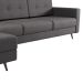 Sofá 4 Lugares Living com Chaise Esquerdo Pé Palito Linho Cotton Grafite Escuro