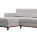 Sofá 4 Lugares Living com Chaise Esquerdo Pés e Base em Madeira Linho Cotton Cru