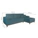 Sofá 4 Lugares Mônaco Com Chaise Direito Linho Azul Claro
