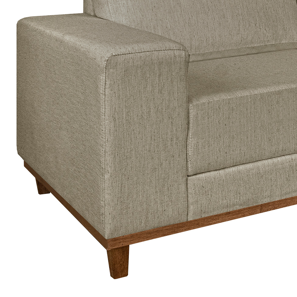 Sofá 4 Lugares Mônaco Com Chaise Direito Linho Bege