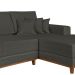 Sofá 4 Lugares Mônaco Com Chaise Direito Linho Cinza