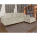 Sofá 4 Lugares Mônaco Com Chaise Direito Linho Off White