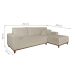 Sofá 4 Lugares Mônaco Com Chaise Direito Linho Off White